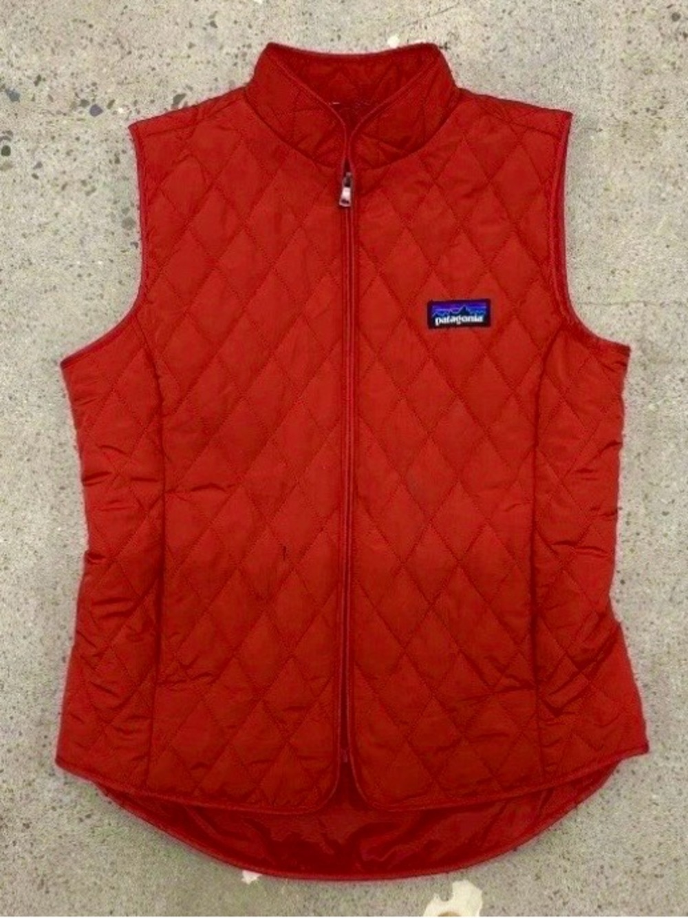 Patagonia Red Quilted Vest with Zip Front